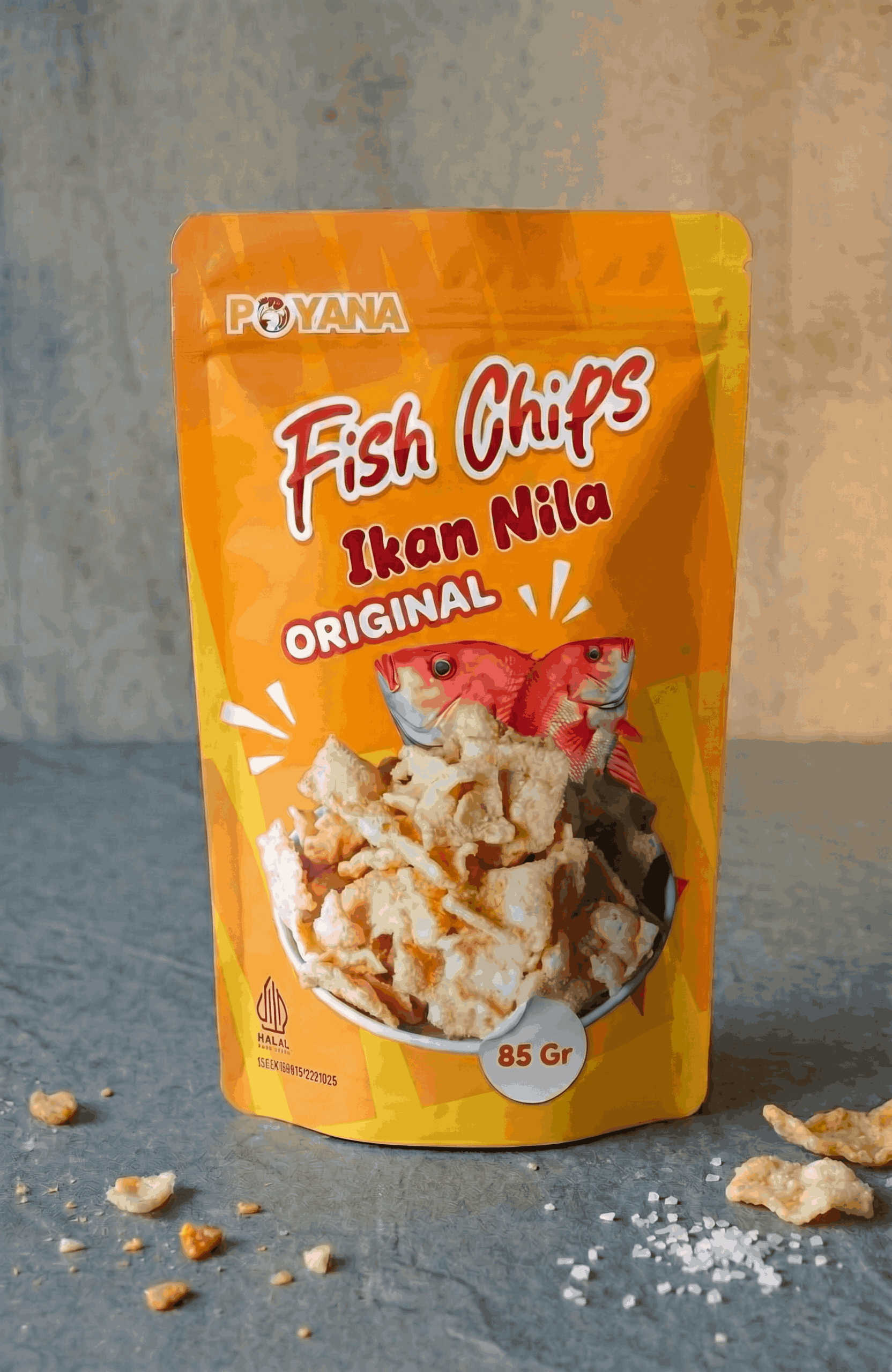 Fish Chips Ikan Nila Original 85 GR