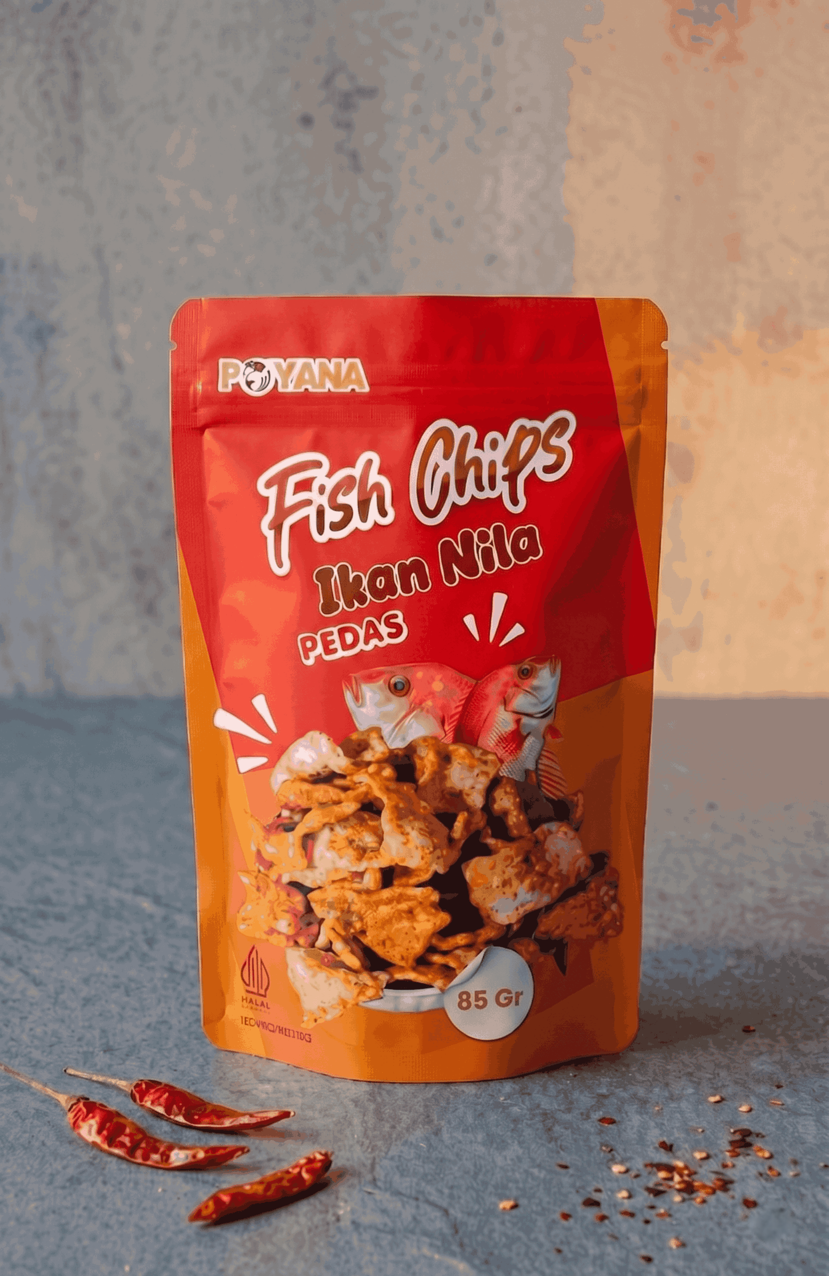 Fish Chips Ikan Nila Pedas 85 GR