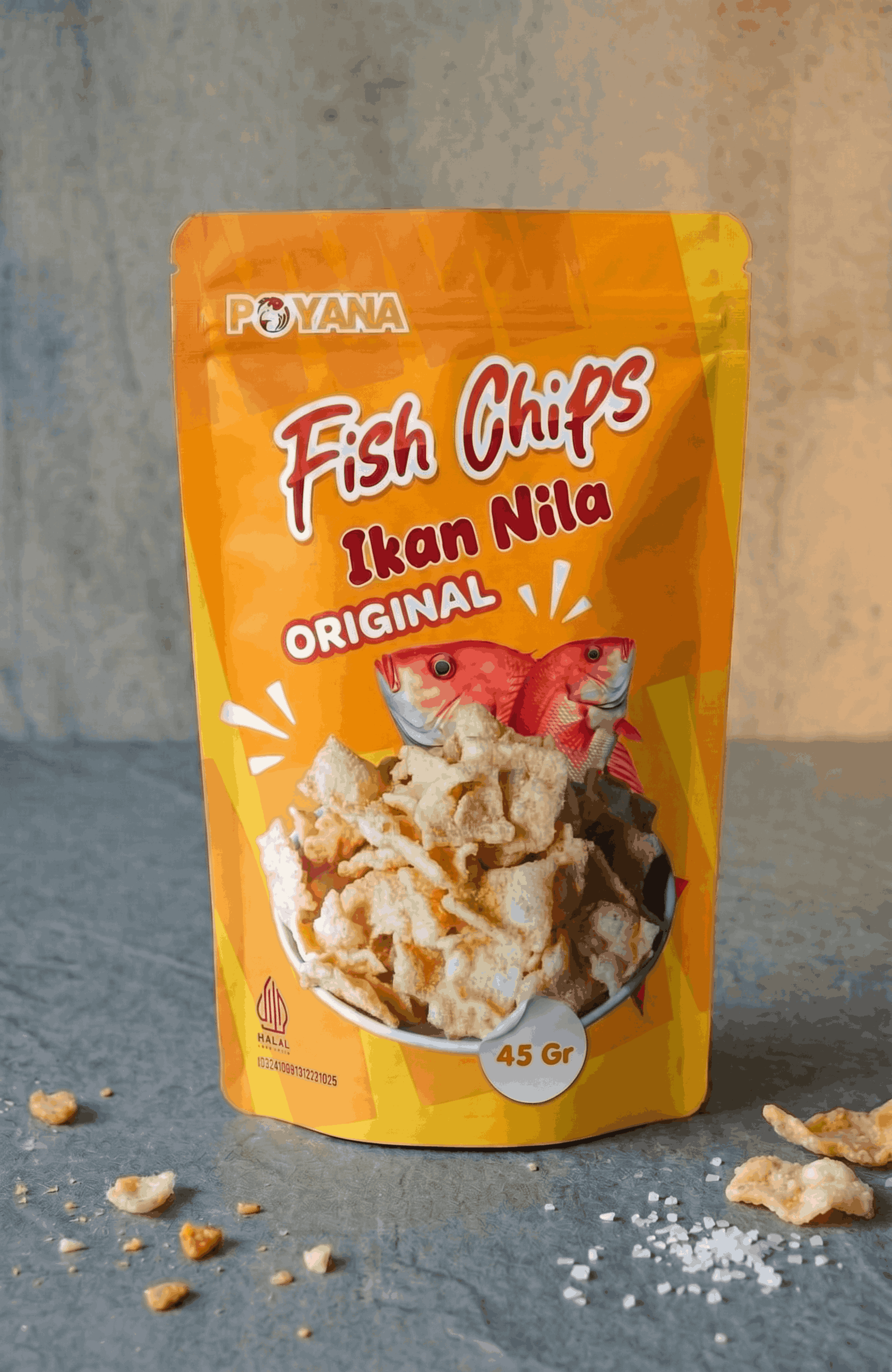 Fish Chips Ikan Nila Original 45 GR